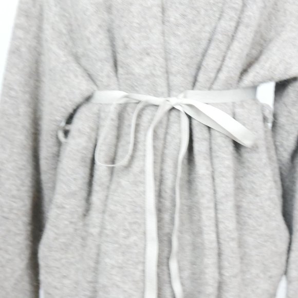 Anthropologie Moth Oatmeal Brown Grey Wool Knit Open Cardigan with Tie Medium - Picture 6 of 11